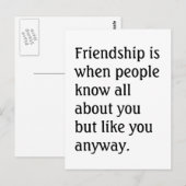 Humorales Freundschaftsangebot Postkarte (Vorne/Hinten)