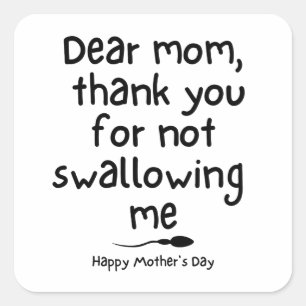 Humorales Geschenk für die Mama - Glücklicher Mutt Quadratischer Aufkleber