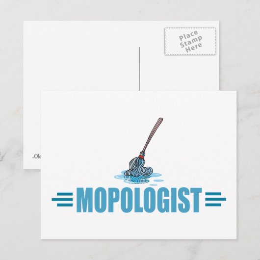 Humorales Mop Mopping Postkarte (Vorne/Hinten)