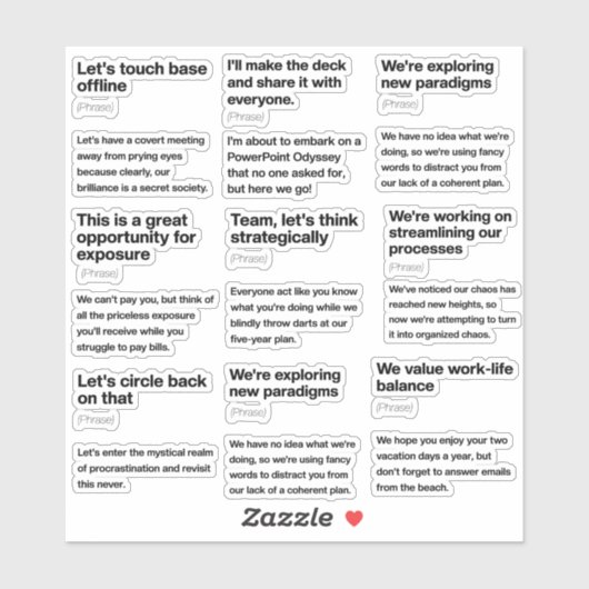 Humorales Office Email Definitions Sticker Pack (Blatt)