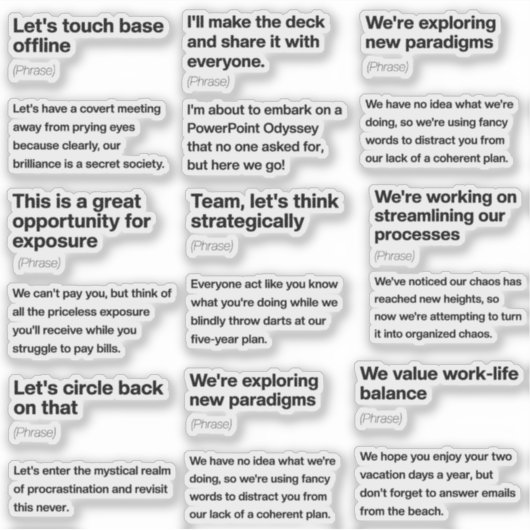 Humorales Office Email Definitions Sticker Pack (Vorderseite)