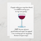 Humorales Party Weinprobe Önophile Einladungen (Vorne/Hinten)