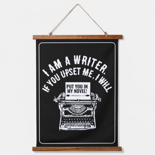 Humorales Schriftstellerangebot Wandteppich Mit Holzrahmen (Vorderseite)