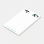 Humorales Spionieren grüner Augen Personalisiert Post-it Klebezettel (angewinkelt)