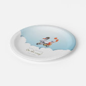 Humorales Stork auf Scooter-Gender-Neutral-Party Pappteller (Schrägansicht)