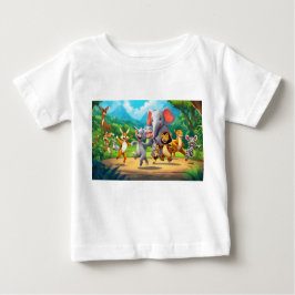 Humorales tierisches Party Doppelseitiger T - Shir Baby T-shirt