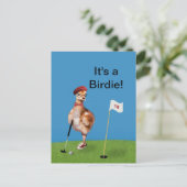 Humorales Vogelspiel Golf, anpassbarer Text Postkarte (Stehend Vorderseite)