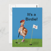 Humorales Vogelspiel Golf, anpassbarer Text Postkarte (Vorne/Hinten)