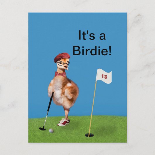 Humorales Vogelspiel Golf, anpassbarer Text Postkarte (Vorderseite)
