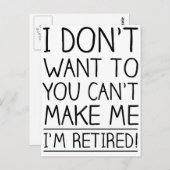 Humorales Zitat zum Ruhestand Postkarte (Vorne/Hinten)