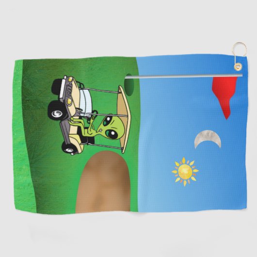 Humore Alien Golfhandtuch (Horizontal)