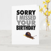 Humore Belated Birthday Snail Karte (Gelbe Blume)