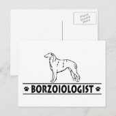 Humore Borzoi Dog Postkarte (Vorne/Hinten)