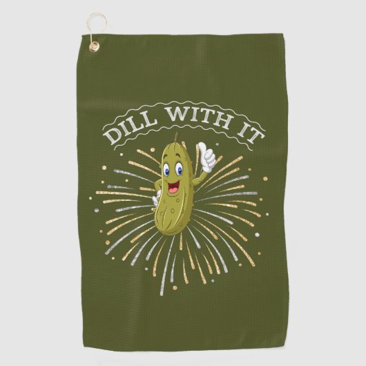 Humore Green Dill Pickle Golf Handtuch (Vorderseite)