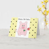 Humore Pig Birthday Karte (Gelbe Blume)