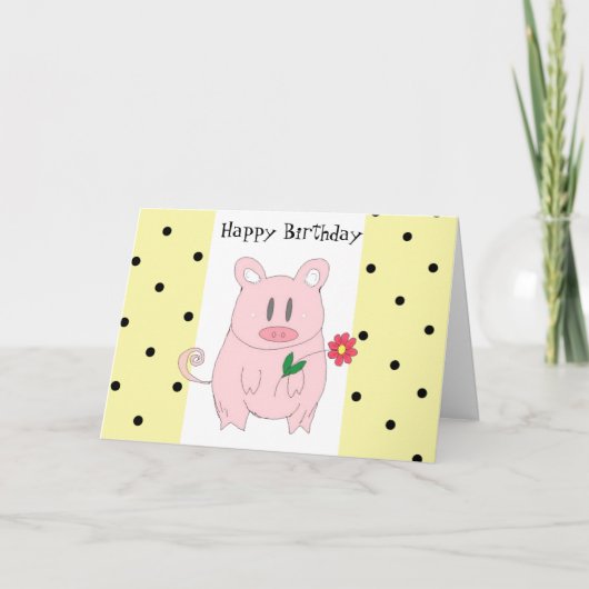 Humore Pig Birthday Karte (Vorderseite)