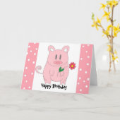 Humore Piggy Birthday Karte (Gelbe Blume)