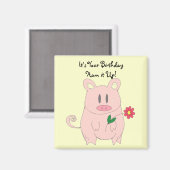 Humore Piggy Birthday Magnet (Vorderseite/Rückseite)