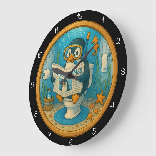 Humore Pinguin Bathroom Uhr (Winkel)