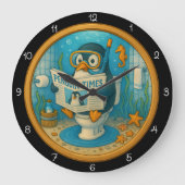 Humore Pinguin Bathroom Uhr (Vorderseite)