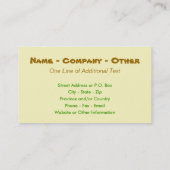 Humore Sasquatch, Bigfoot Visitenkarte (Rückseite)