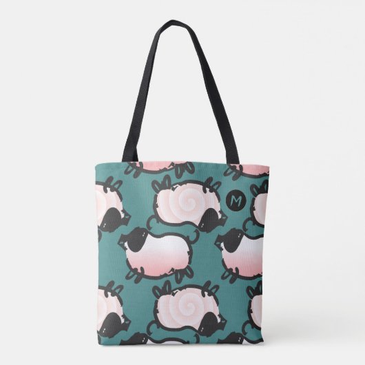 Humorer 1 Schweinjahr 2019 Monogramm Farbtasche au Tasche (Rückseite)