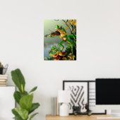 Humorer Baum Frog als Fiddle Poster (Heimbüro)