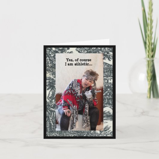 Humorer Beweis Ich bin athletisch Karte (Vorderseite)