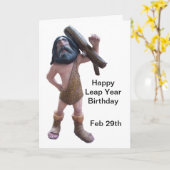 Humorer Caveman Leap Year Birthday Karte (Gelbe Blume)