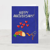 Humorer Fisch und Köder zum Jubiläum Karte (Vorderseite)