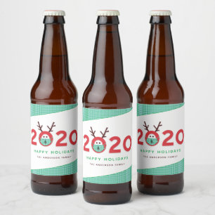 Humorer Maske Reindeer 2020 Custom Holiday Bierflaschenetikett
