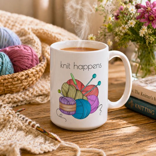 Humorer Strick Happens Kaffeetasse