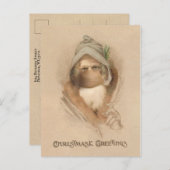 Humorer Vintager Weihnachtsmann im Gesicht Postkarte (Vorne/Hinten)