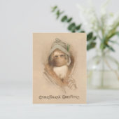 Humorer Vintager Weihnachtsmann im Gesicht Postkarte (Stehend Vorderseite)