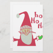 Humorer Weihnachtsmann mit festem Ho Ho Ho Briefpapier (Vorne/Hinten)