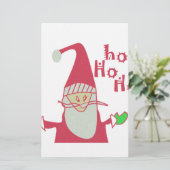 Humorer Weihnachtsmann mit festem Ho Ho Ho Briefpapier (Stehend Vorderseite)