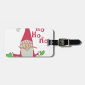 Humorer Weihnachtsmann mit festem Ho Ho Ho Gepäckanhänger (Vorderseite horizontal)