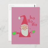 Humorer Weihnachtsmann mit festem Ho Ho Ho Postkarte (Vorne/Hinten)