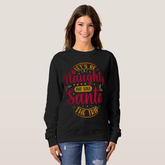Humorer Weihnachtstee mit einem spielerischen Weih Sweatshirt (Vorne ganz)
