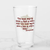 Humorfarbenes Bierglas mit Forelle Glas (Rückseite)