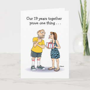 Humoriger 19. Hochzeitstag für Ehemann Karte