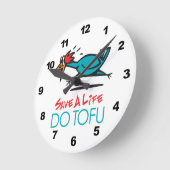 Humoriges Tofu Design Runde Wanduhr (Winkel)