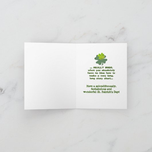 Humorisch lange irische Geschichten kurz Card Karte (Innenseite)