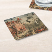 Humorische Druckausgabe eines Theaterdarstellers Rechteckiger Pappuntersetzer (angewinkelt)