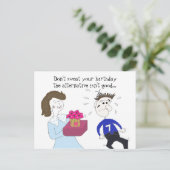 Humorische Geburtstagsgrüße Postkarte (Stehend Vorderseite)
