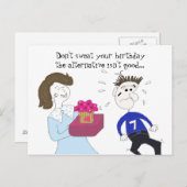 Humorische Geburtstagsgrüße Postkarte (Vorne/Hinten)