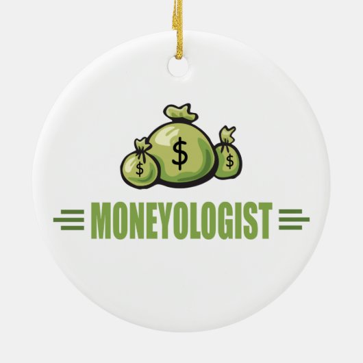 Humorisches Geld Keramikornament (Hinten)