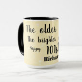 Humorisches Glück 101. Geburtstag Tasse (Vorderseite Links)