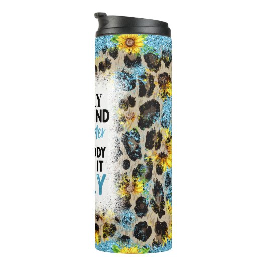 Humorisches Zitat über das Altern mit Leopard Prin Thermosbecher (Nach rechts gedreht)