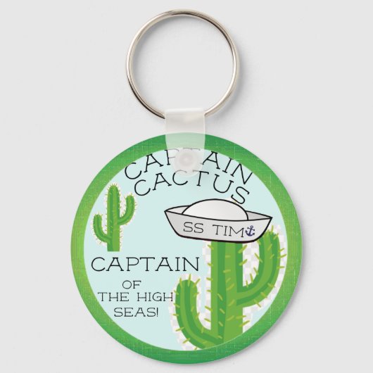 Humoristisch "Captain Cactus" von der Hochsee Schlüsselanhänger (Vorderseite)